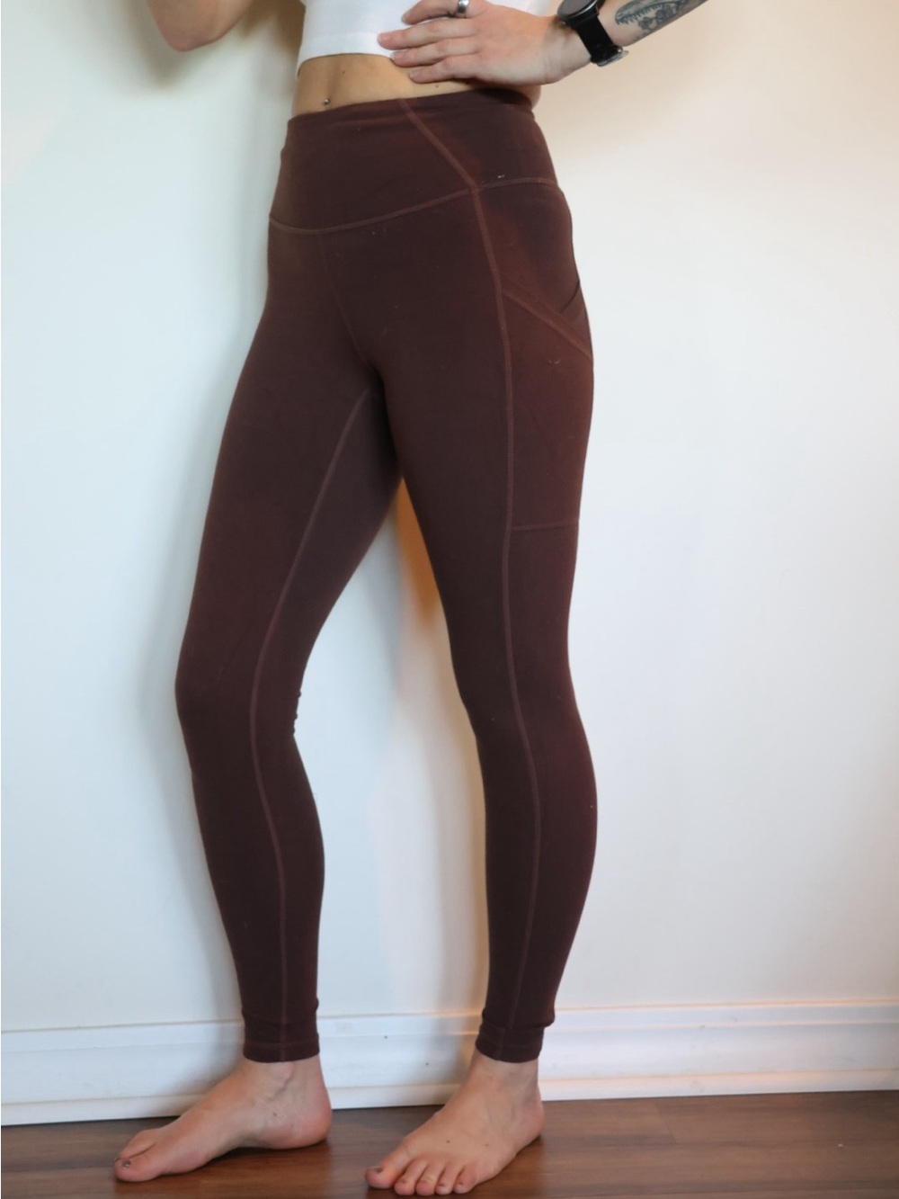 High-Waist Maroon Prana Leggings